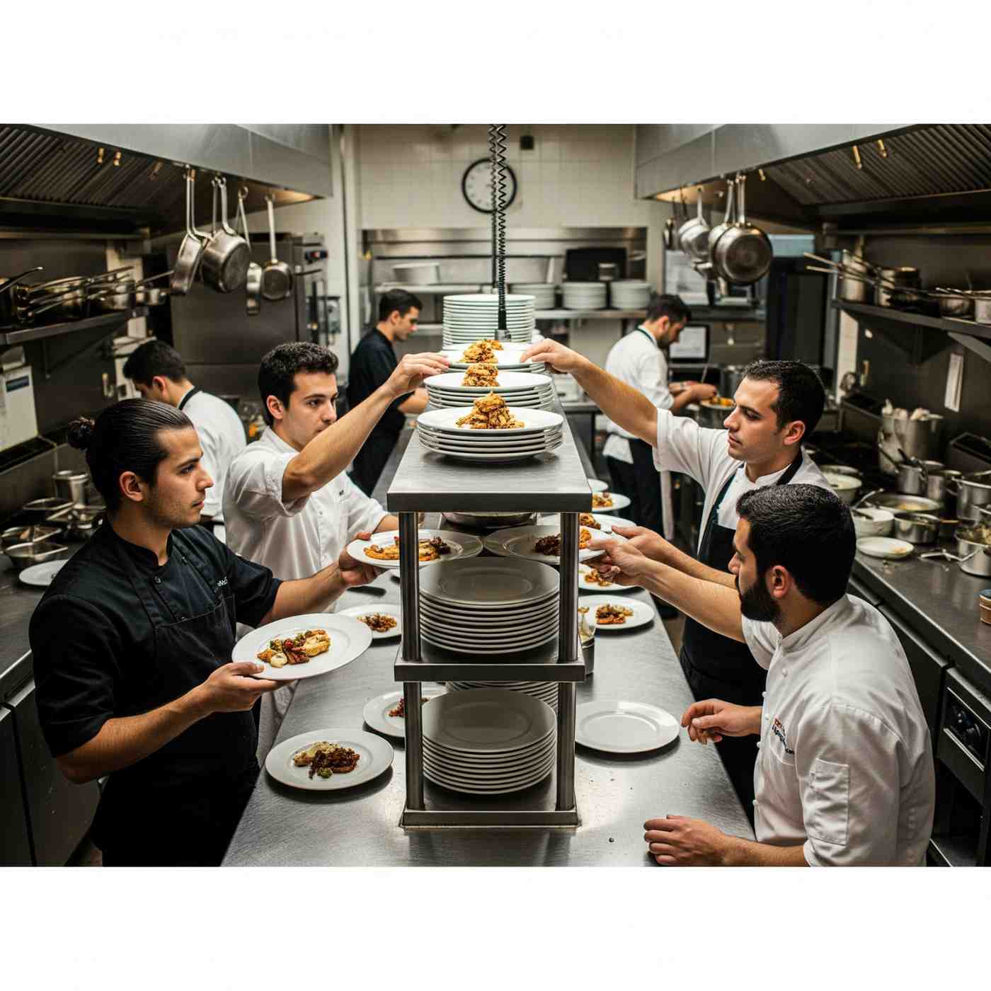 Figure 3: Multiple chefs sharing a single food shelf, showing bottleneck