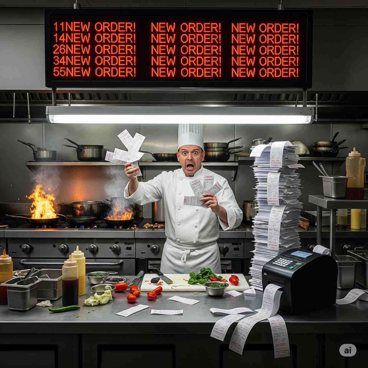 Figure 2: Big Data Scenario - Single chef overwhelmed by increased orders
